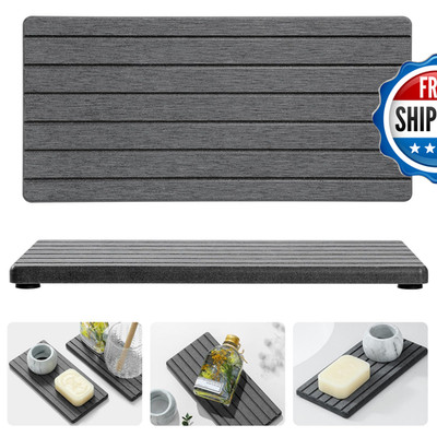 Razborci 2Pcs Diatomite Water Absorbing Stone Drying Tray Mat For Bathroom
