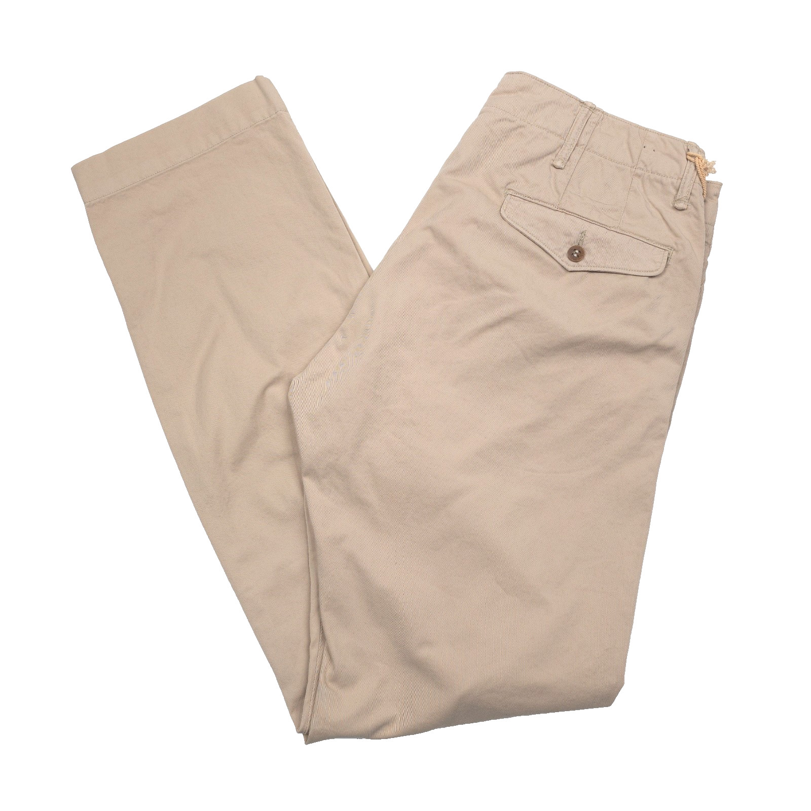 RRL Ralph Lauren Beige Trim Cut Officer Twill Chino Pants Mens Size 34 X 32