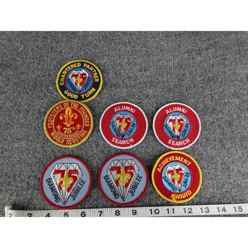 Lot of 7 Scout Patches Diamond Jubilee Achievement Search Alumni Good Turn