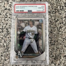 2025 Bowman Chrome Mega Box Mojo Nick Kurtz RC PSA 10 Athletics