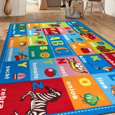 Rugshop Kids Educational Learning Alphabet Symbols Non Slip Childrens Rugs 5x7