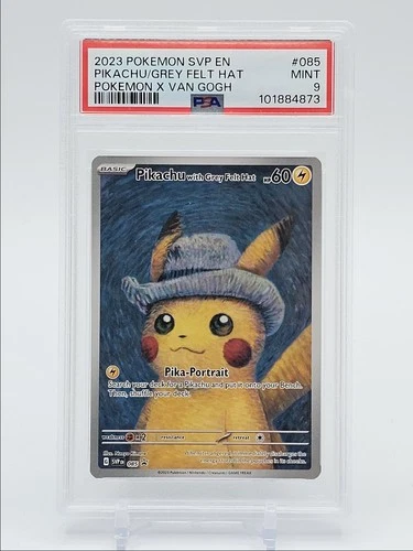 PIKACHU WITH GREY FELT HAT 2023 POKEMON S & V BLACK STAR PROMO PSA 9 Q0465