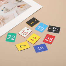 10PCS Rectangle Number Tags 1-10, 3x4CM Number Key Tags Plastic Numbered with...
