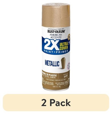 (2 pack) Rust-Oleum American Accents 2X Ultra Cover Metallic Spray Paint-327909