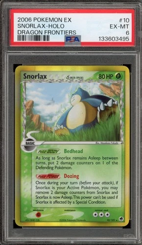 Pokemon Snorlax EX Dragon Frontiers Holo Rare #10 PSA 6