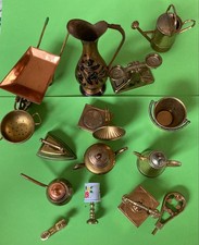 Großes Konvolut Messing-Miniaturen – Vintage Puppenstube Deko Sammlerstücke