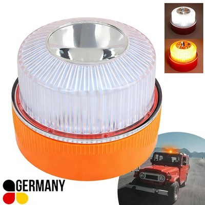 V16 Auto LED Bernstein & Weiß Blitzlicht Strobo Notlicht Magnet Warnleuchte NEU