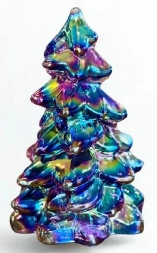 Christmas Holiday Tree - Sugar Plum Carnival Glass - Medium 5 1/2" - Mosser USA