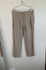 Lauren Ralph Lauren Women  s Tan Linen Pants Straight Leg Size 8
