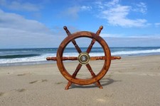 24" Nautical Boat Ships Captains Pirate Beach Ship Wheel Wooden Steering Wheel