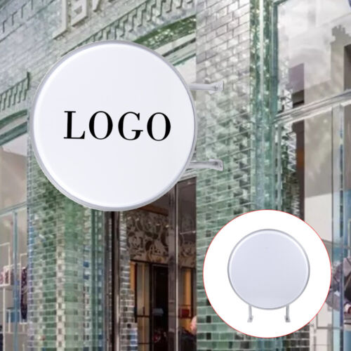 24" Runde LED 110V Doppelseitige Außenwerbung Projektion Leuchtkasten Schild - Bild 2 von 11