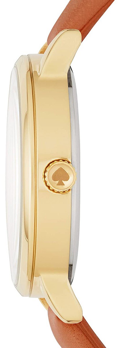 Kate Spade Ladies Metro Written Number Watch With Brown Leather