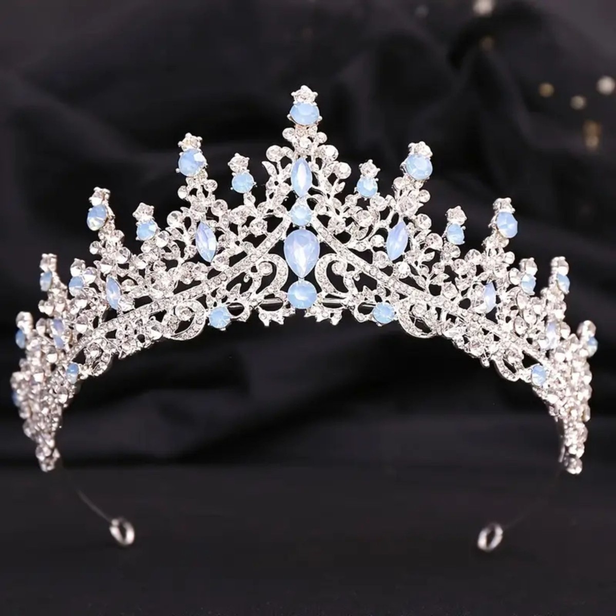 Wicked Silk Prom, Quinceanera Jeweled Crown Tiara Headband 