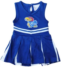 Two Feet Ahead Newborn Cheerleader Bodysuit Dress 12 Months Kansas Jayhawks New