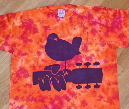 WOODSTOCK concert tie-dye tee shirt L/XL RHCP G 1990s vintage concert t-shirt, vintage, size XL, single stitch, B+ condition