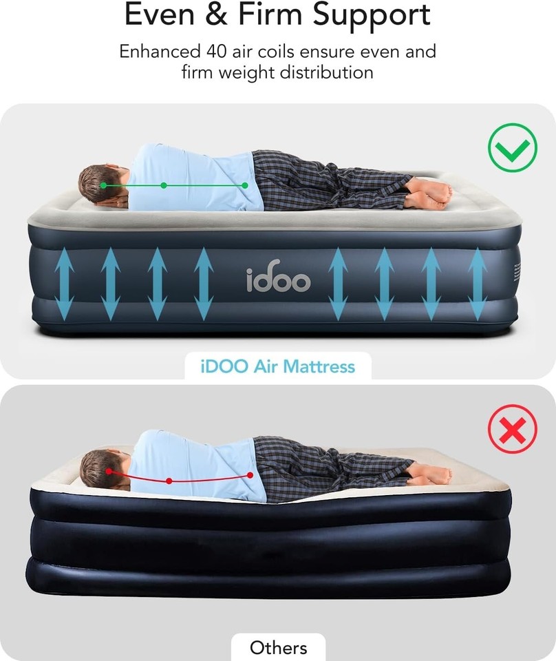 Queen Air Mattress with Built in Pump, 18 Raised Comfort Blow up
