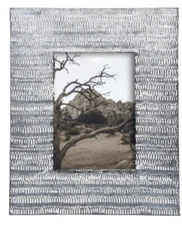 Foreside 5 x 7 Dawson Distressed Whitewashed Metal Pattern Photo Frame