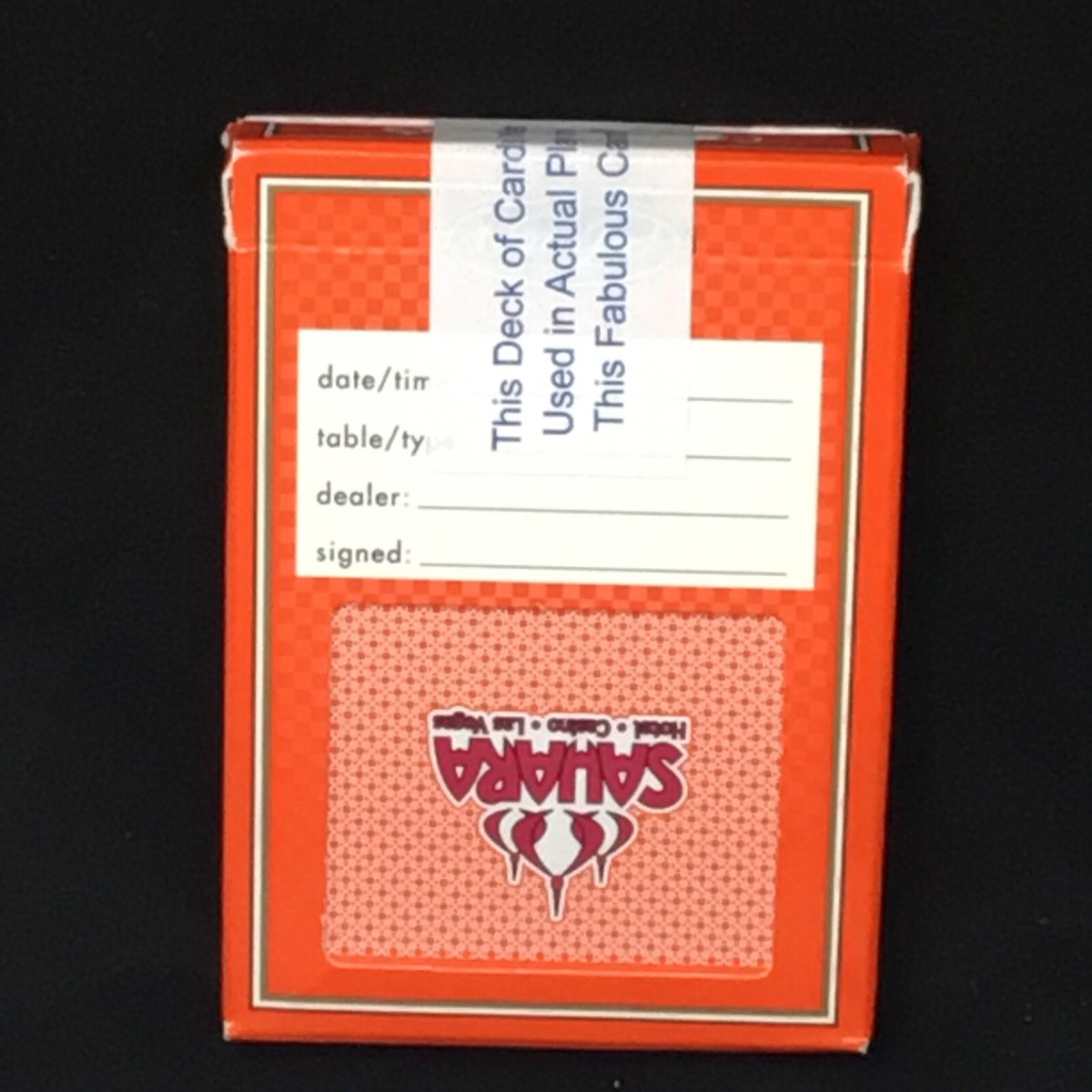 LV Sahara Hotel and Casino Original Vintage Orange Blackjack Deck