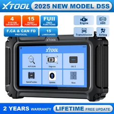 2025 XTOOL D5S OBD2 Scanner Car Engine Transmission ABS SRS Scan Tool FCA CAN FD