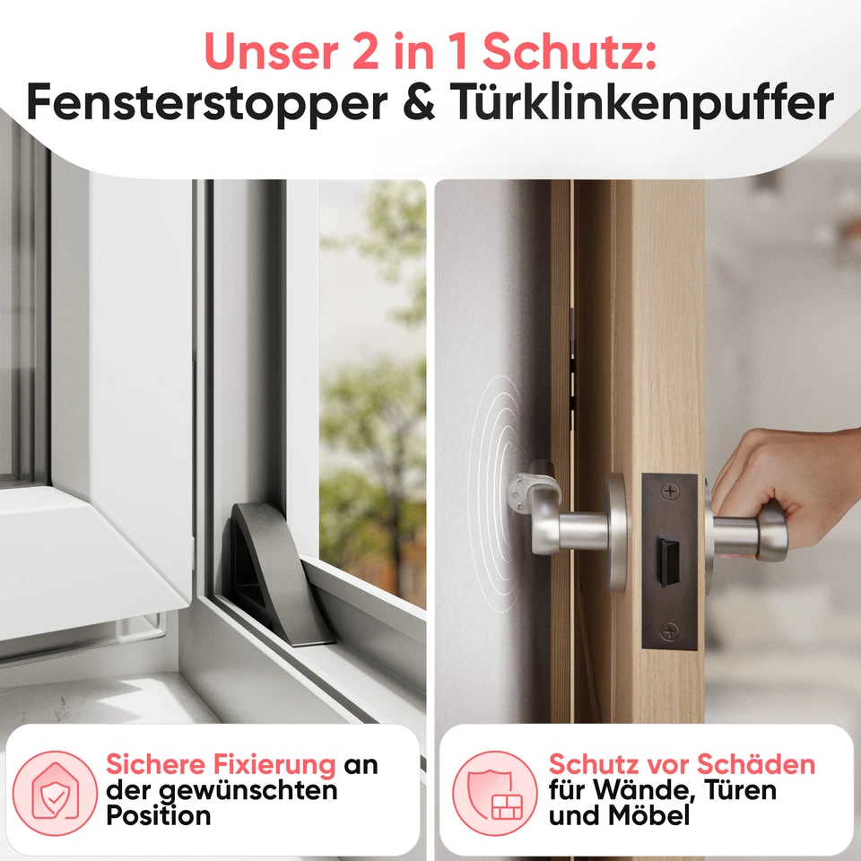 LouMaxx Fensterstopper - Fenster Stopper - Fensterkeil - Türstopper Kunststoff - Bild 3 von 4