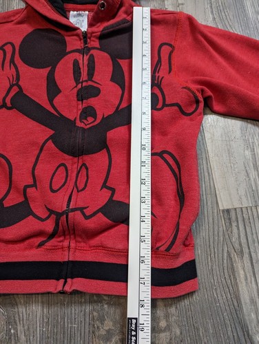 Disney Unisex Toddler Red Mickey Full Zip Hooded Sweatshirt Sz 5 / 6 - Picture 5 of 6