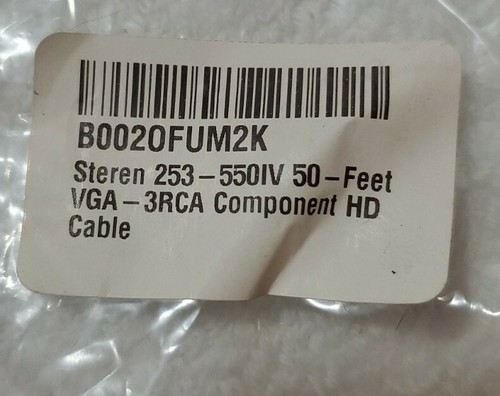 Steren 253 550iv HDTV SVGA 3RCA Component Cable, 50ft, ivory, brand new - Picture 4 of 4