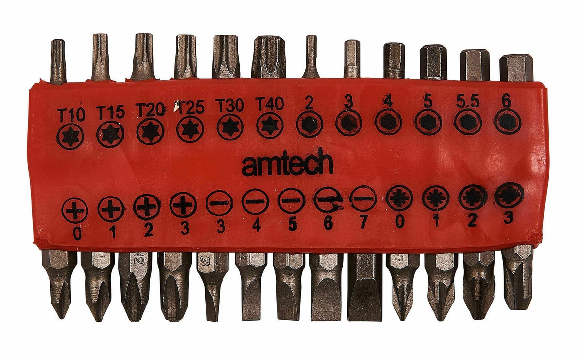 25 Power Bit Screw Driver Set Assorted Pozi Phillips Slotted Torx