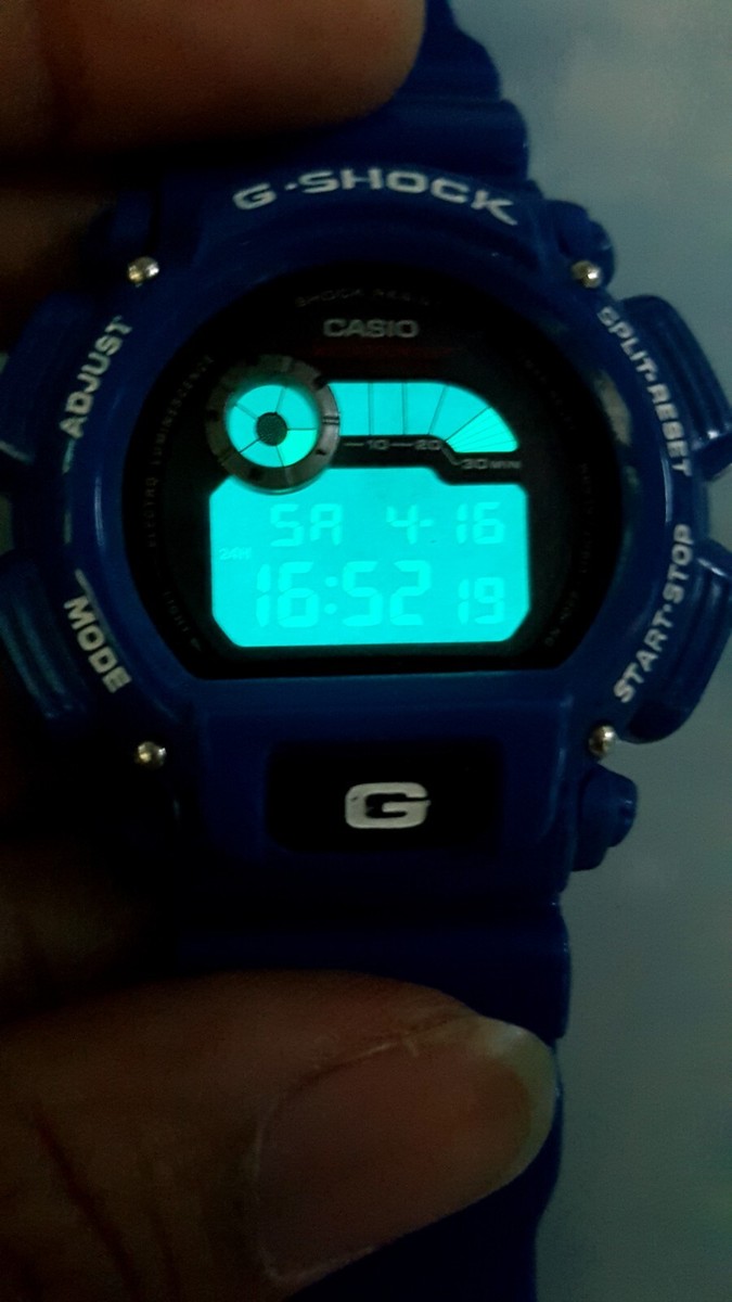 Vintage G-Shock DW-9000 Polished Sky Blue Screen Digital Watch | eBay