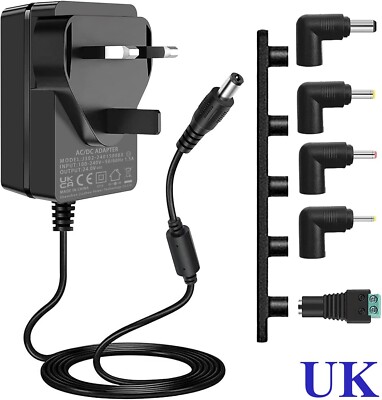 24V 1A Netzteil Kabel Ladegerät Adapter 24W Trafo mit 5 Spitzen DC Stecker