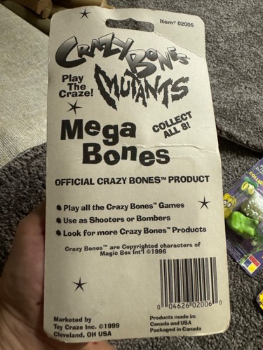 Lot #20 Crazy Bones Mutants Mega Bones NIB 1999 - Picture 2 of 2