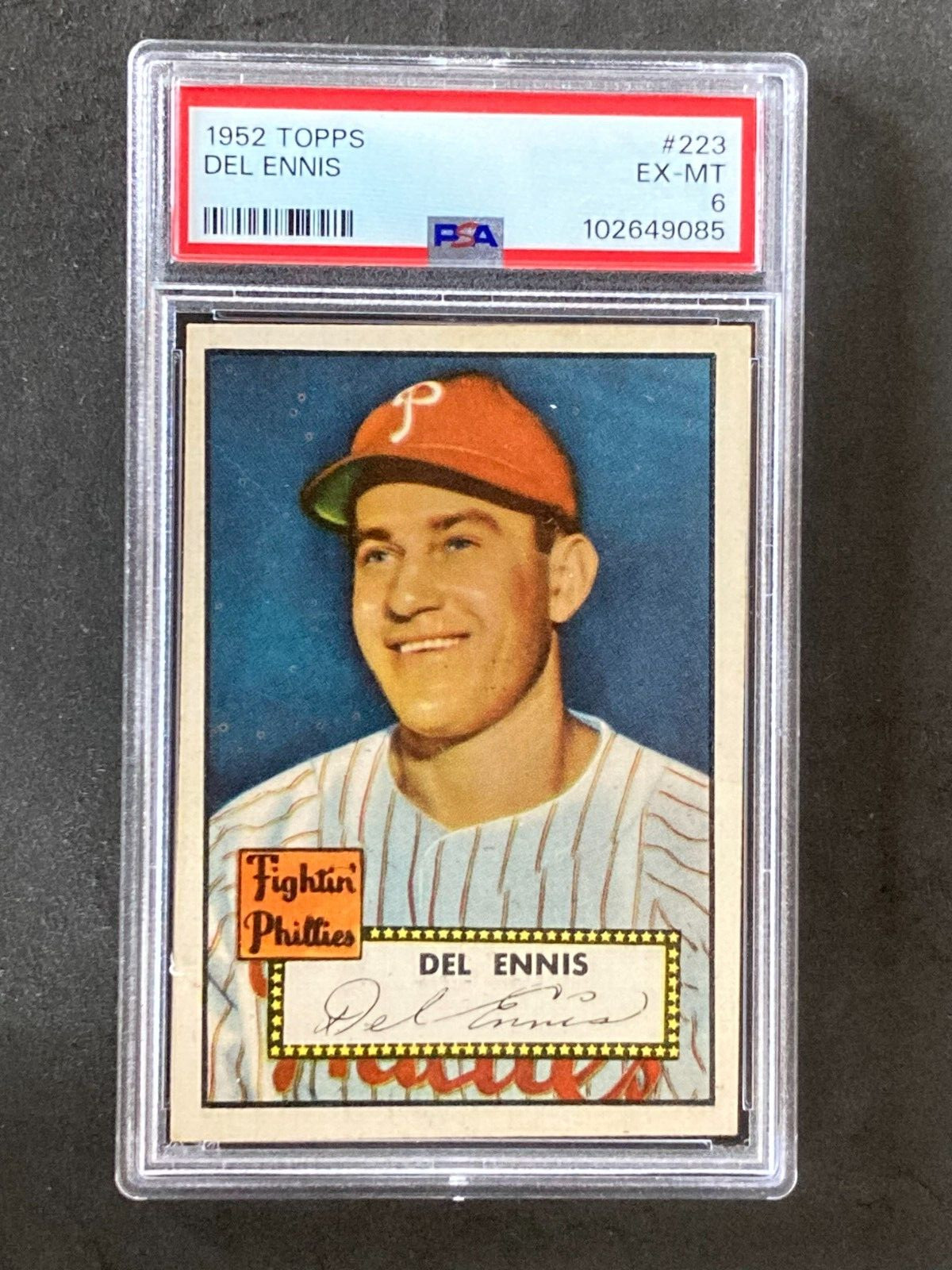 1952 Topps #223 Del Ennis Set Break PSA 6