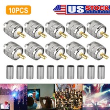 10x UHF PL-259 Male Plug Crimp-Type Connectors for RG8X LMR240 Coax Wire Adapter