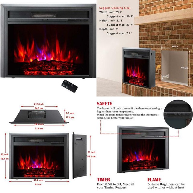 Tagi 30 Embedded Electric Fireplace Insert Recessed Electric