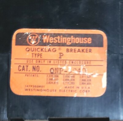 Interruttore Automatico Westinghouse QBHW2040 40A 2 Poli 240V - Testato E Funzionante