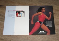 GOT MILK MUSTACHE Florence Griffith Joyner original TWO pgs PHOTOS advertisement