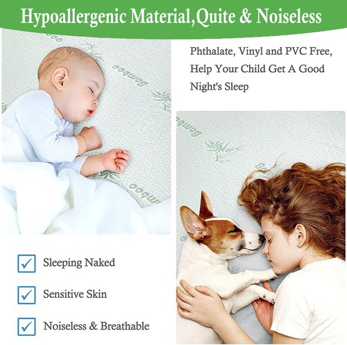 Bamboo Mattress Protector 100% Waterproof Cover Size King Queen Double Single - Picture 6 of 19