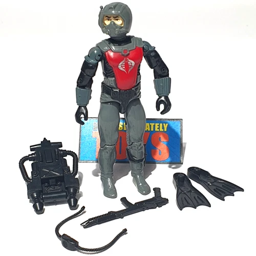 Vtg GI Joe EELS figure B v1 original 1985 Cobra Frogman COMPLETE accessories