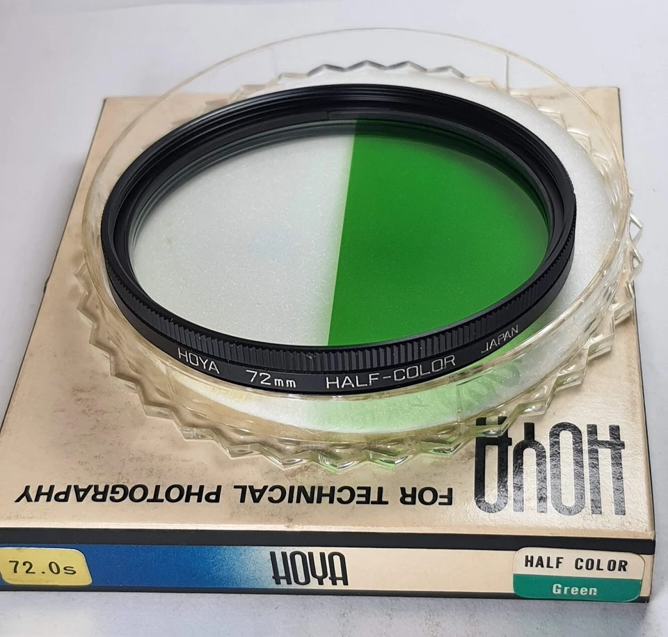 Hoya 72mm HALF-COLOR Green Glass Lens Filter 72 mm E-72 Japan Half Color E72 NOS - Image 3 of 4