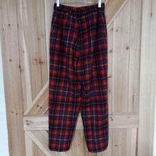 Pendelton Pants Womens Size 10 Vintage Plaid 100 Virgin Wool Trouser RED BLUE