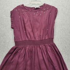 Dex Ladies Small Burgundy with Crystals A-Line Dress