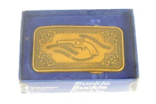 1980 Smith & Wesson Pistol Case Brass Belt Buckle Model 670