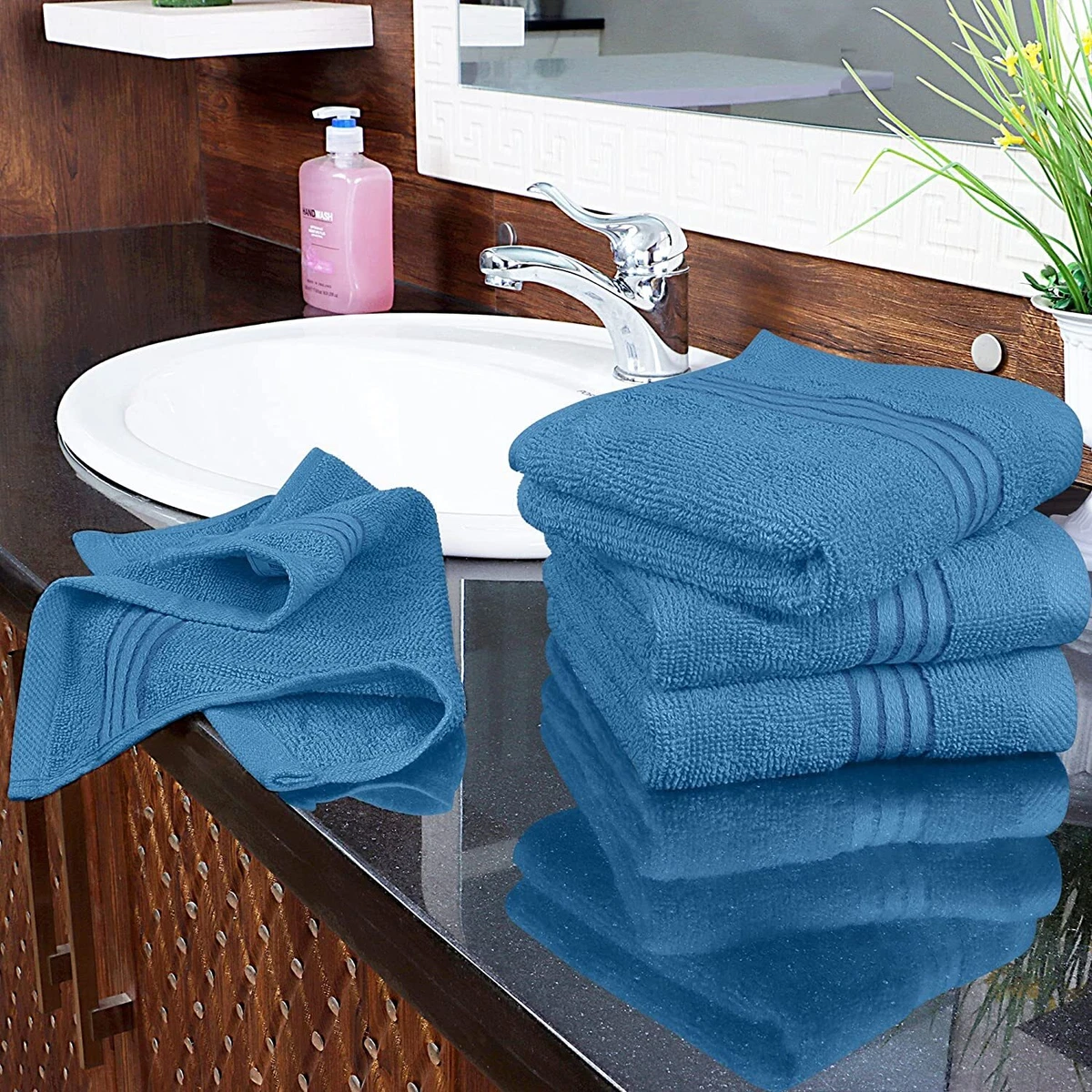 Washcloth Towels Set Pack of 12 Towel Premium Cotton 600 GSM 12x12 Utopia  Towel