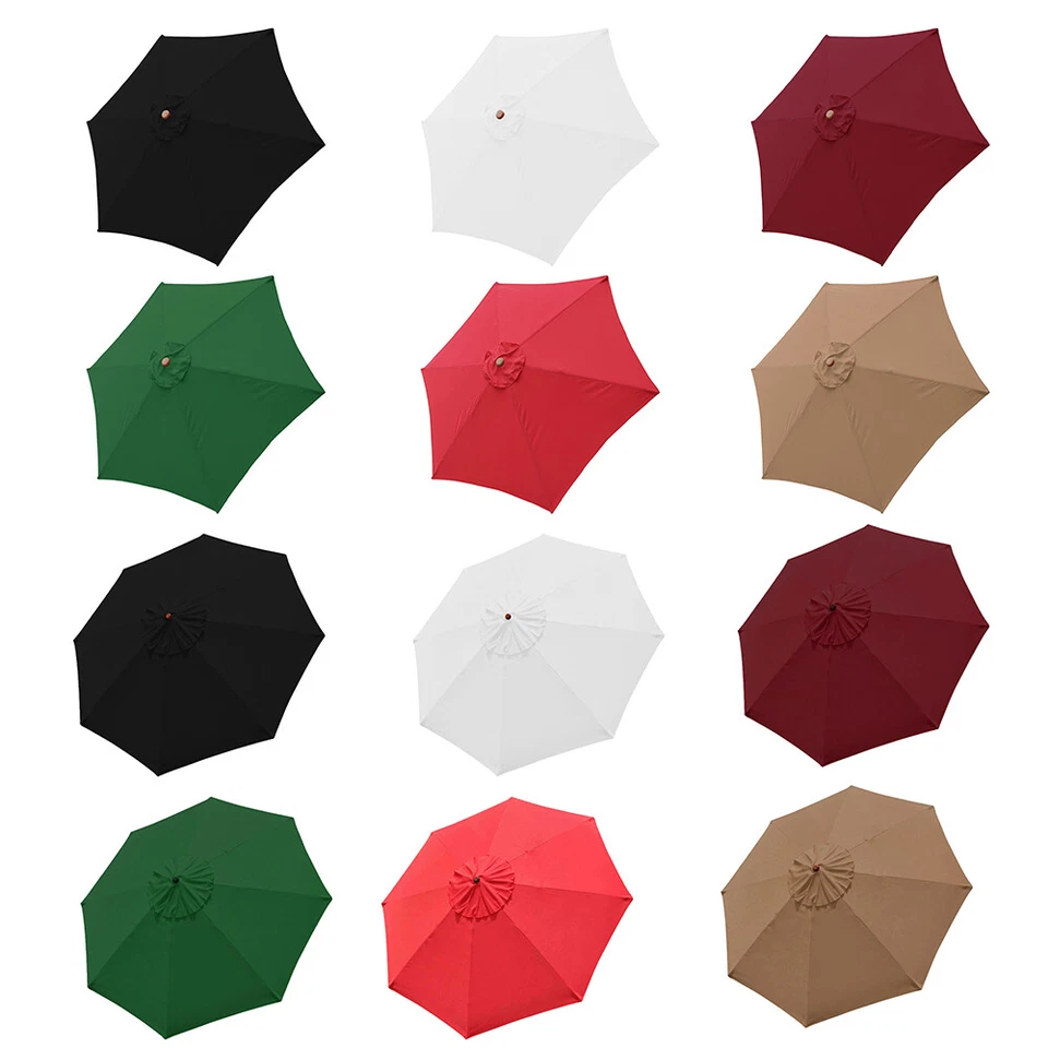 Cubierta superior de repuesto para paraguas de patio SOLO se ajusta a 9 pies 10 pies 6 costillas 8 costillas Foto 2 de 4