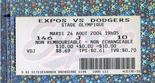 Adrian Beltré HR#139 SLAM Ticket Stub 8-24-2004 Dodgers EXPOS Álex Cora HR 5RBI