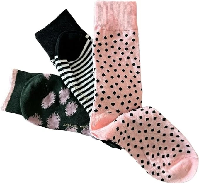 Calcetines Kate Spade NY Verde Abstracto Salpicaduras, Rayas Negras, Lunares Rosa - B4 Foto 4 de 4