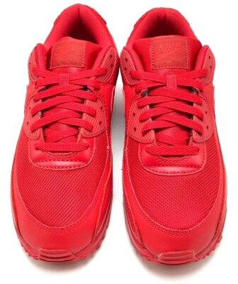 NEW* Men Nike Air Max 90 Leather Triple Red (CZ7918 600), Sz