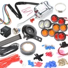 LED LEVER SWITCH ATV UTV STREET LEGAL TURN SIGNAL LIGHT WIRE COMPLETE KIT /HORN