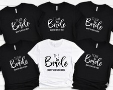 Personalised Hen Party Adult T-Shirt TEAM BRIDE Squad Hen Do Custom Unisex Tee