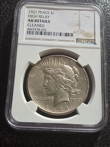 1921 Peace Silver Dollar HIGH RELIEF AU..  L@ @K  Relist After Error On Listing