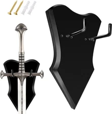 Sword Mount Vertical Wood Plaque Wall Medieval Display 1 Pcs Medium